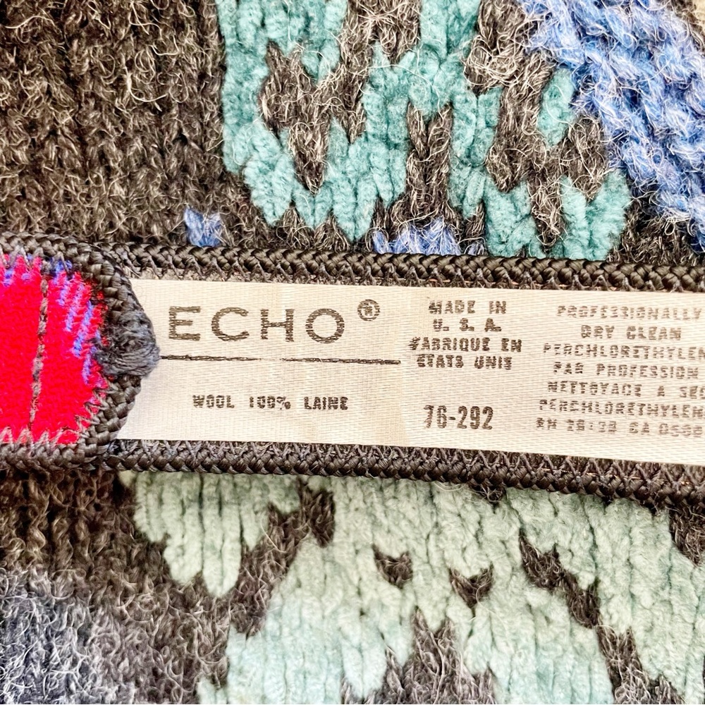 SOLD :: Vintage 80s Wool and Leather Plaid Belt - Picture 6 of 9